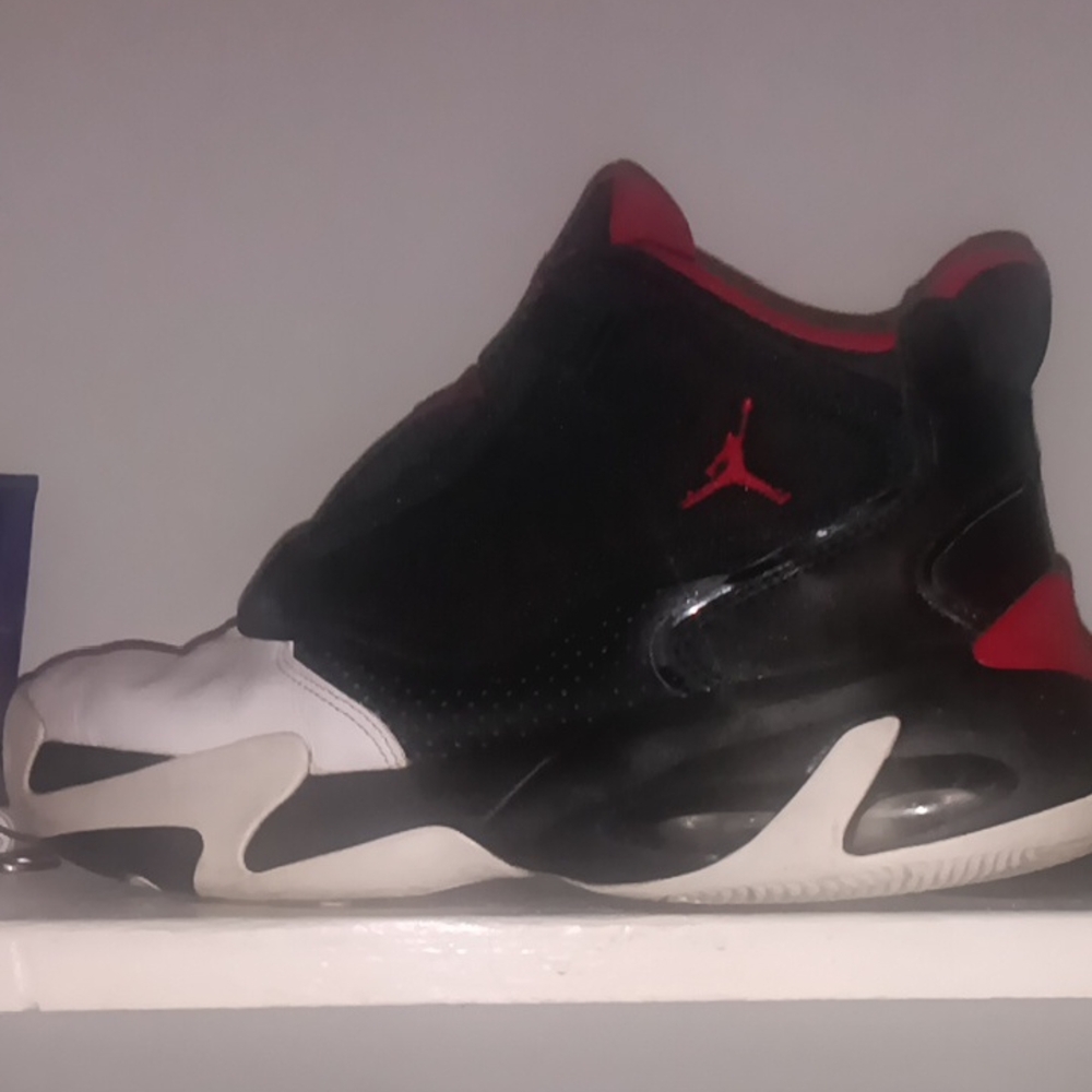 Jordan Black, Red, and White Sneakers